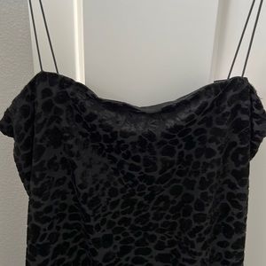 TARGET WILD FABLE black slip dress Cheetah print